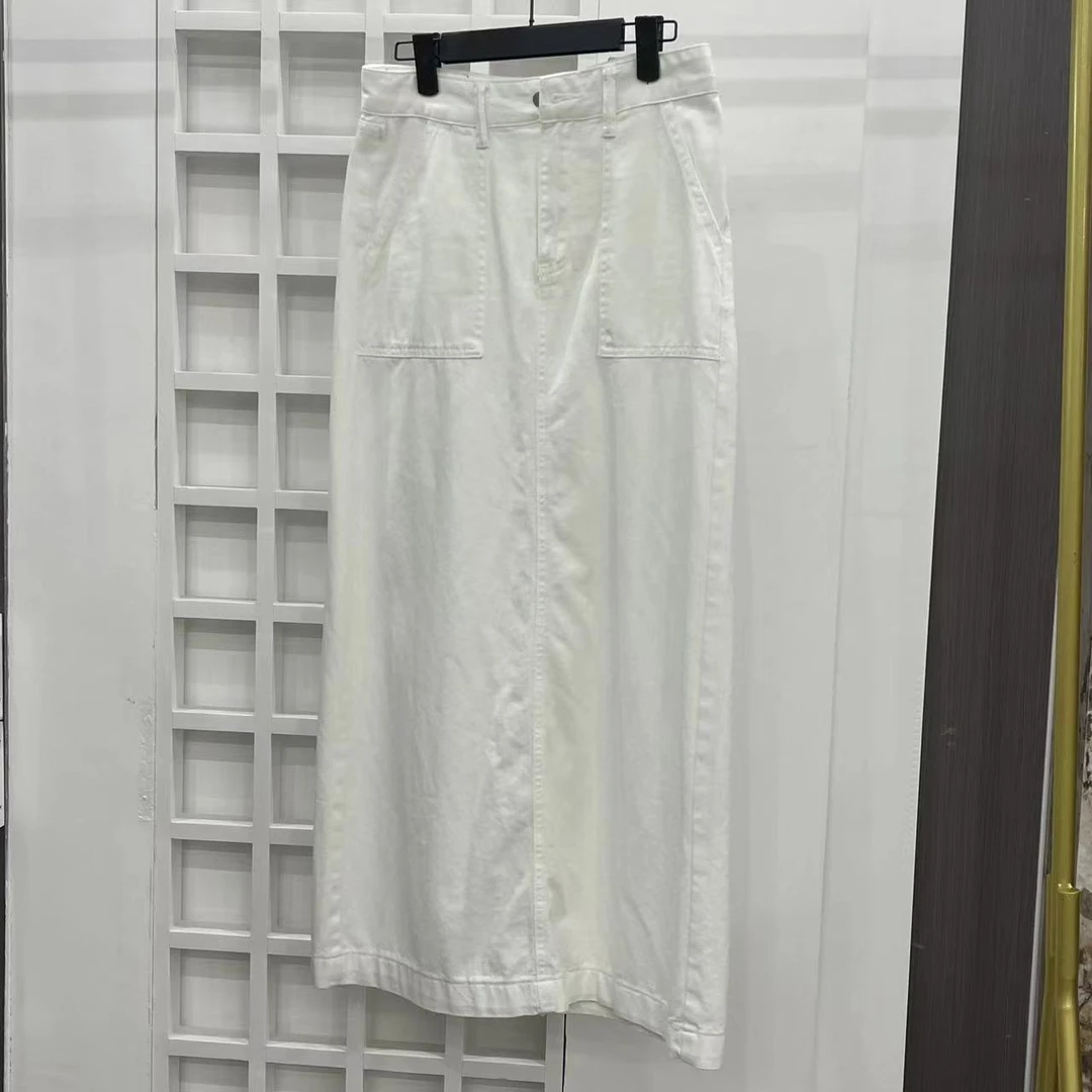 甜甜推荐-夏季百搭简约时尚韩版开叉半身裙-88950