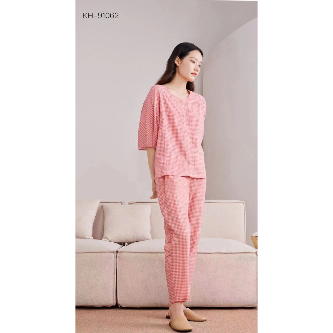 宽画居家轻氧格纹格子套装91062