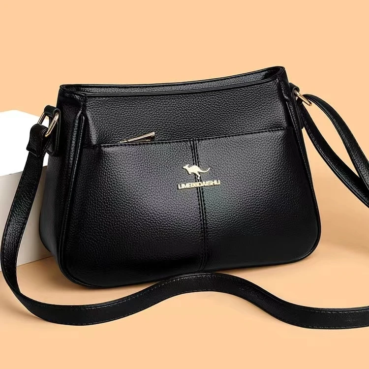 （大号）2024新款时尚软皮质感妈妈包女士单肩斜挎包女士斜挎包