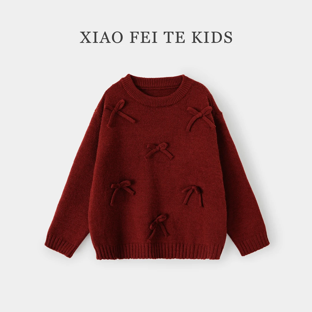 小菲特女童冬装女宝宝上衣中大童儿童时尚保暖针织毛衣MFYD43423