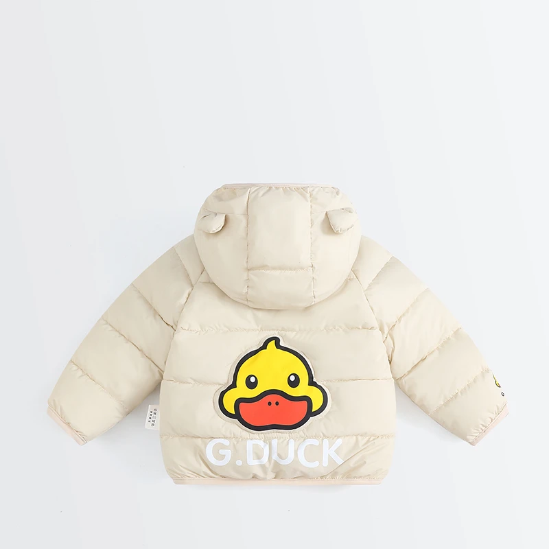 儿童棉服男童宝宝加绒加厚棉服女童棉袄保暖连帽洋气外套卡通