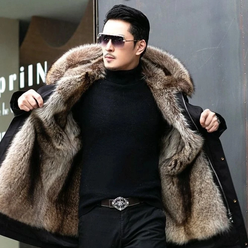 男士中长款派克服