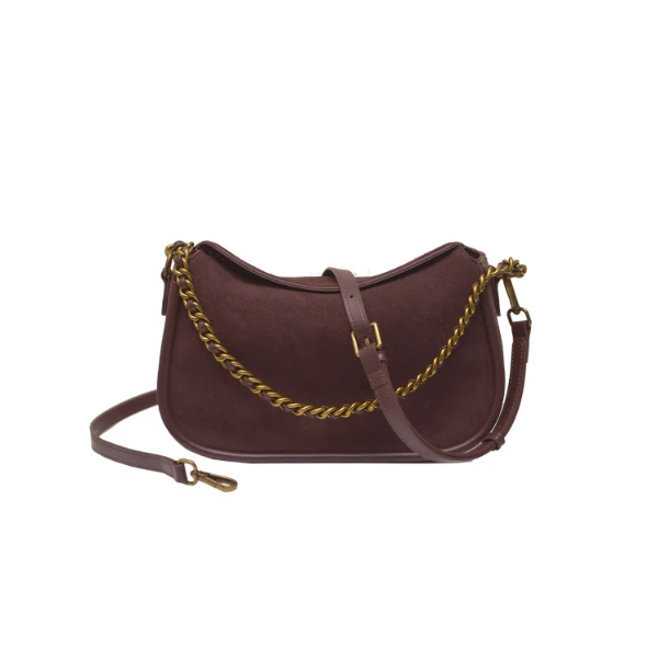 SAIQIYA/赛琦雅小众设计包包反绒马鞍包 气质上班族斜跨手提百搭