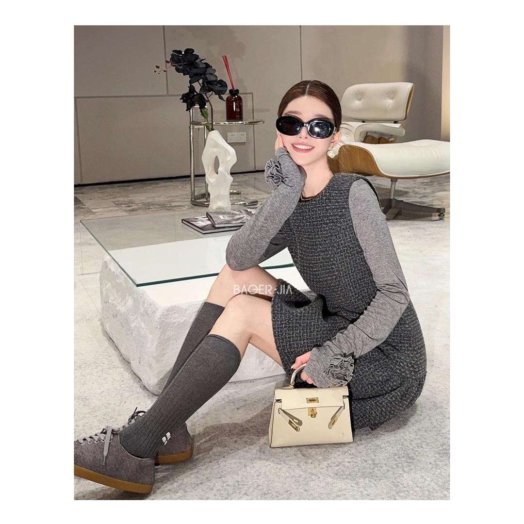 7-宝儿家含幂BE34524310冬季穿搭新款气质时尚羊毛舒适减龄衣裙子