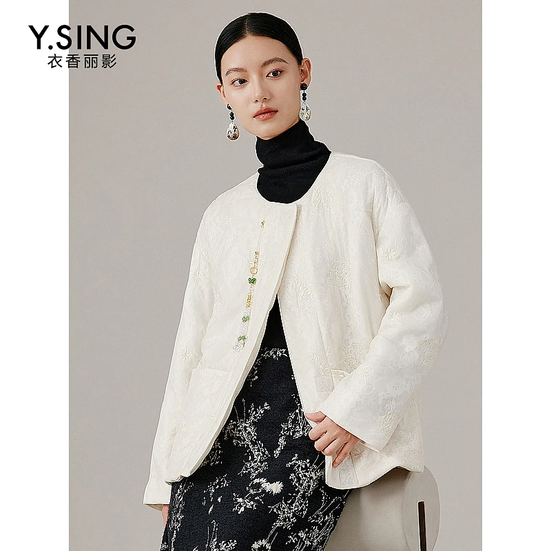衣香丽影白色新中式棉服女秋冬装新款超好看国风棉衣小棉袄