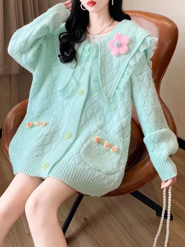 XRJ小个子仙女甜美套装通勤针织衫软糯舒适百搭毛衣