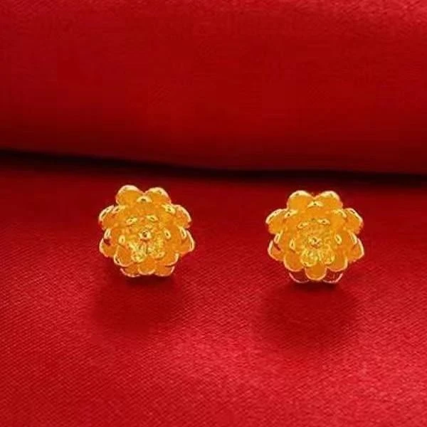 时尚大气花儿耳钉1对默认-