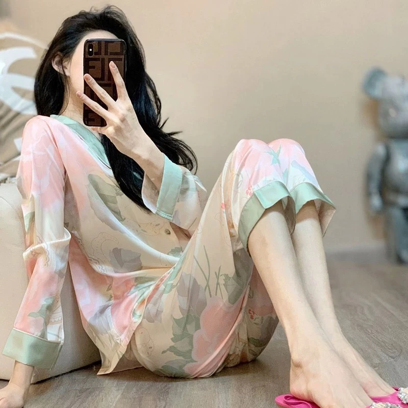 睡衣女春秋高端清新大气家居服