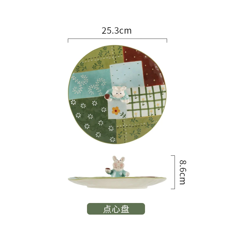 手工手绘点心盘不规则高级陶瓷盘水果盘家用桌面收纳盘高颜值盘子