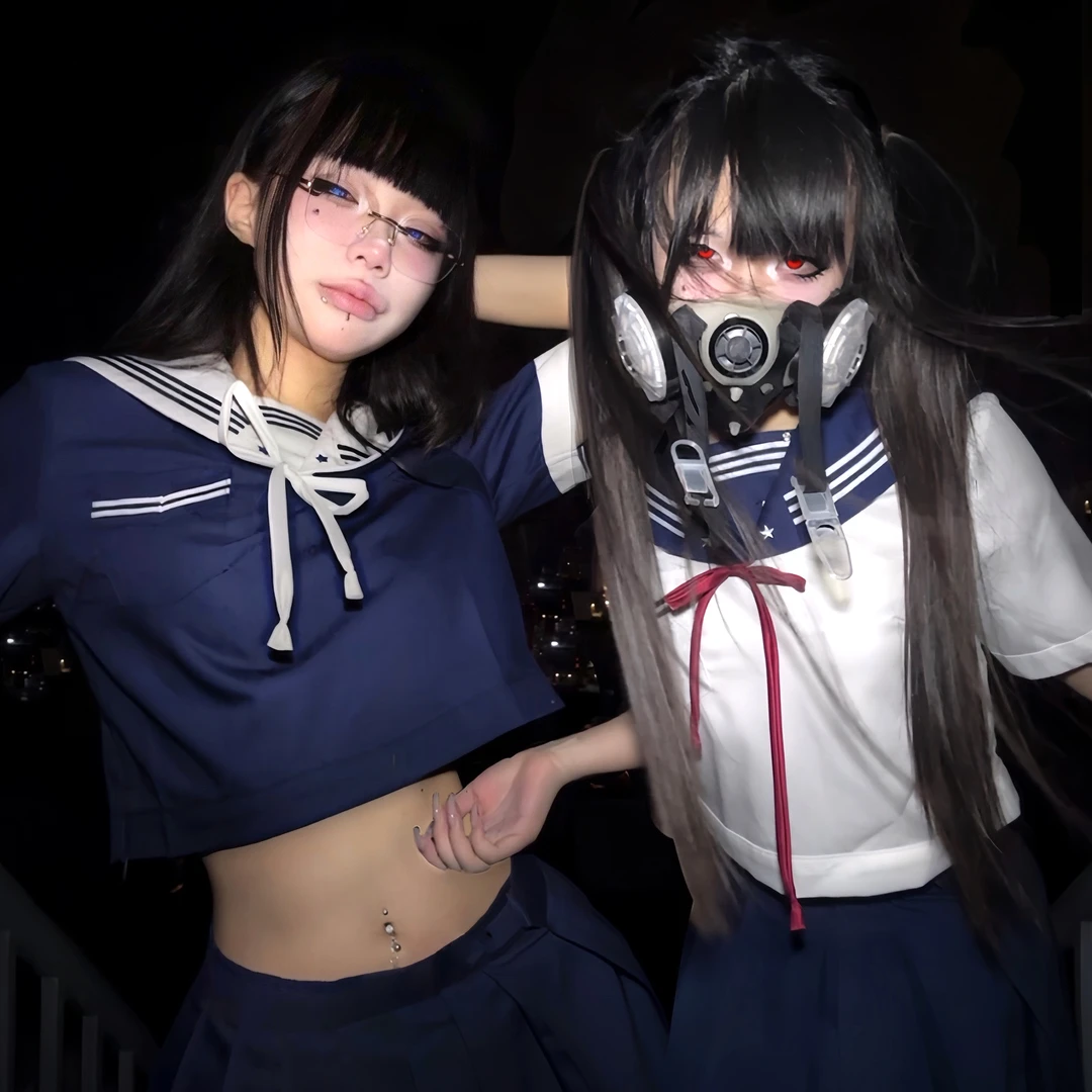 春日部【落星高校】原创星星刺绣水手服长袖上衣jk制服学院风校供