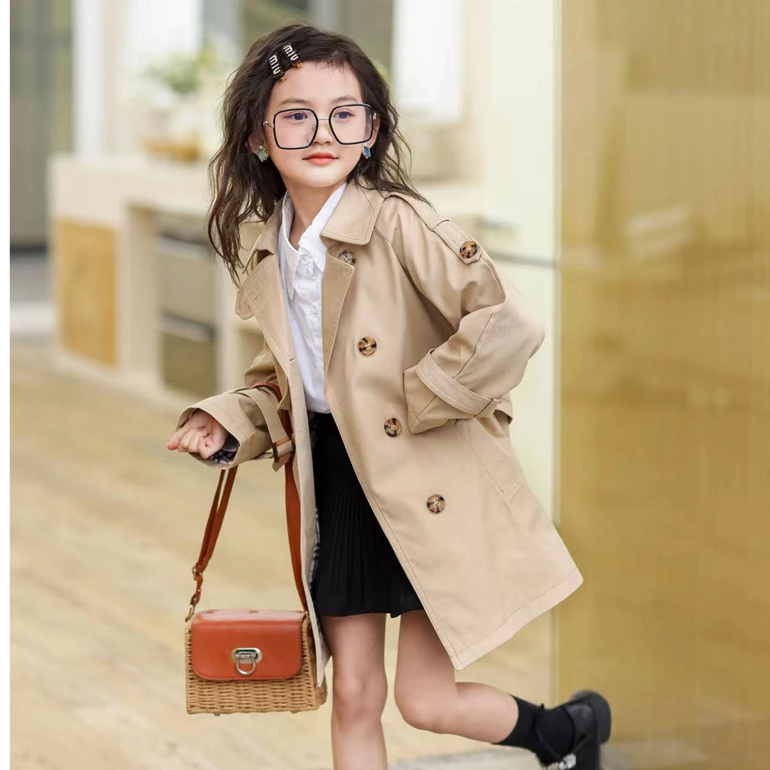 92602春秋韩版新款时尚亲子款轻奢抗皱风衣外套
