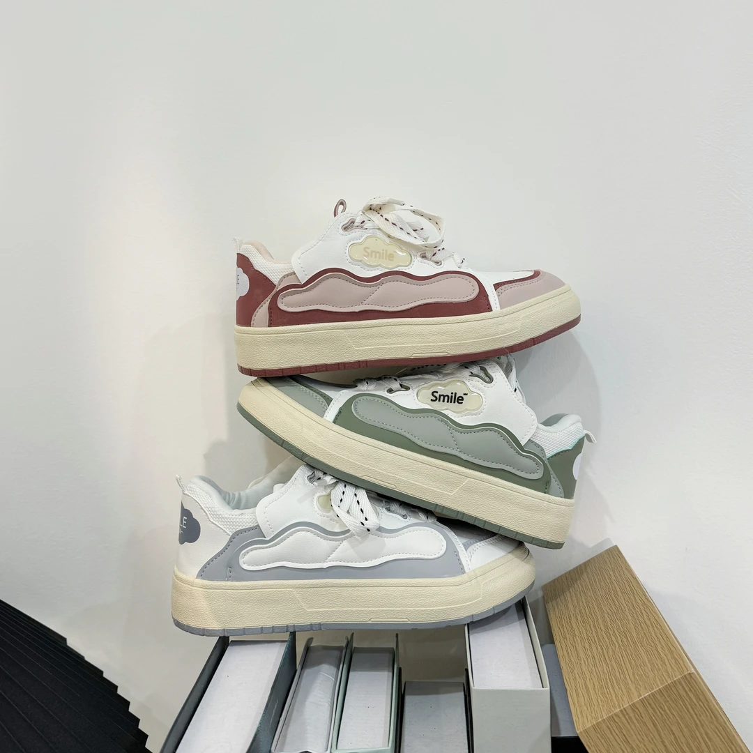 【小云朵~~~小众美式！！！！大工厂尾货高品质】春季百搭小白鞋板鞋