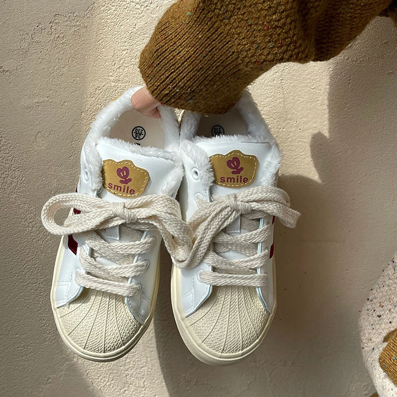 【断码！贝壳头  加绒鞋！ 远波大工厂 处理！！！ 】百搭休闲二棉板鞋