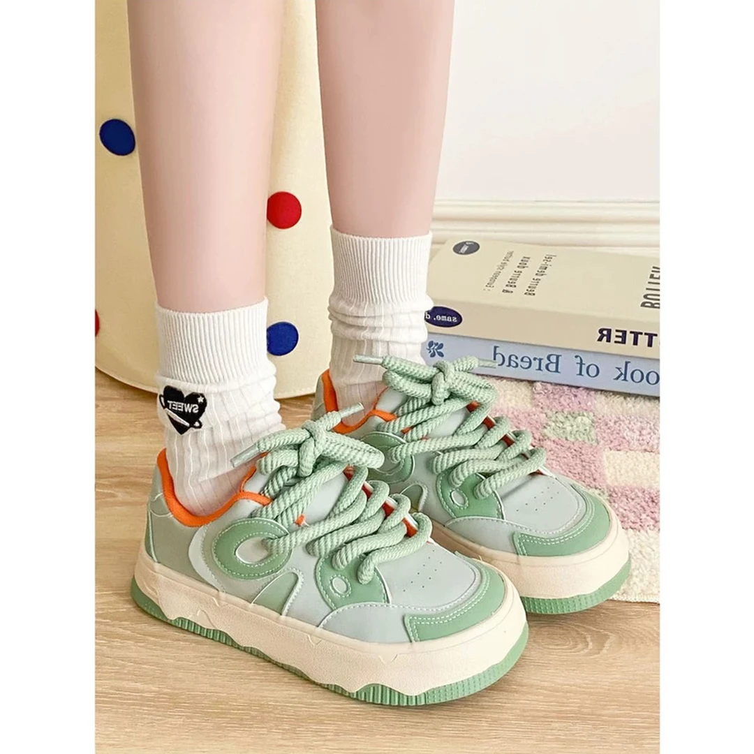 【丑萌 芒果头  好看 皮面！】百搭休闲板鞋