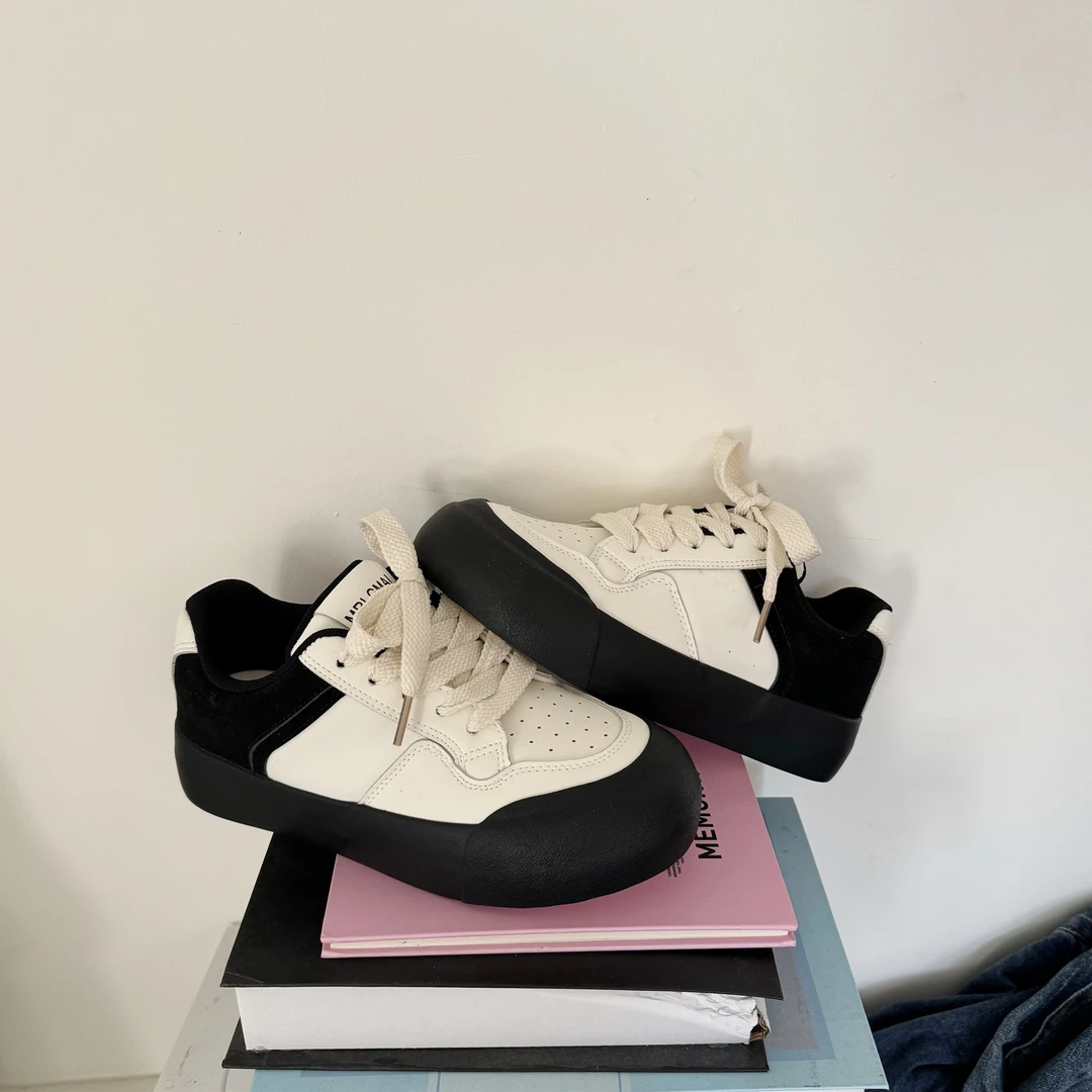 【澳力澳配色  面包德迅蓬蓬！韩系厚底！ 品质很高！】百搭休闲板鞋雄