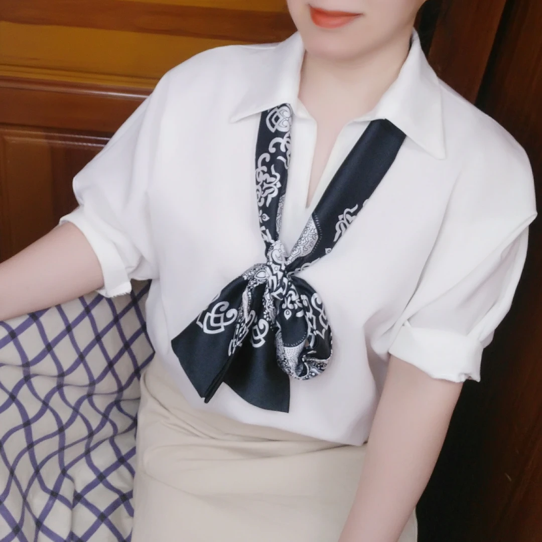 时尚简约百搭款领带巾小丝巾