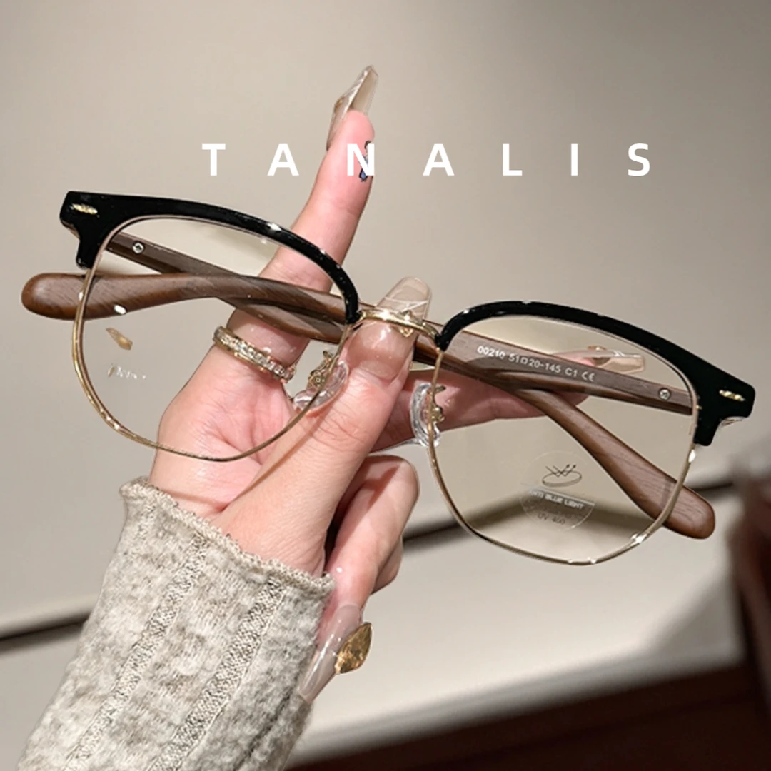 Tanalis「00210」腿超轻蓝光半框斯文理工日系蓝光眼镜男士