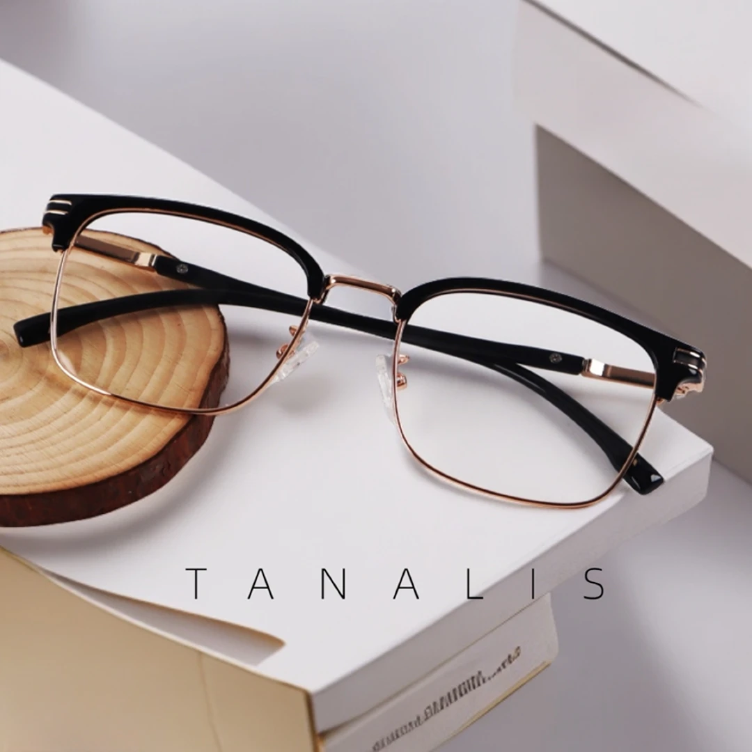 Tanalis「2219」时尚半框眼镜TR90+金属近视眼镜斯文痞帅防蓝光平光