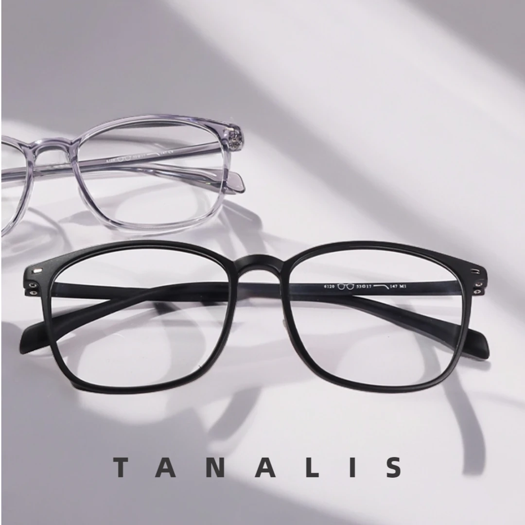 Tanalis「6120」时尚超轻TR90材素颜百搭黑框眼镜蓝光近视眼镜男女