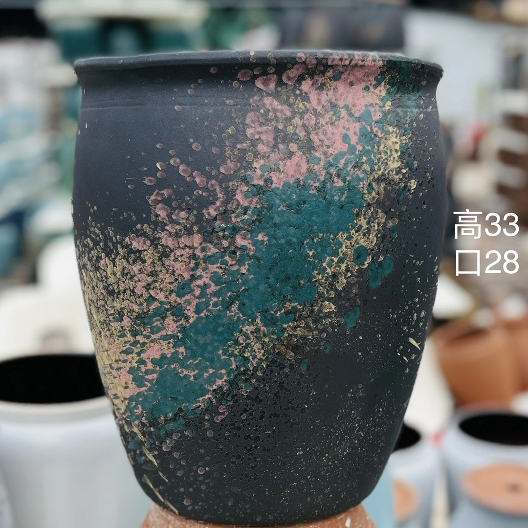 特大号粗陶花盆庭院绿植盆景透气专用陶瓷盆栽紫砂盆复古花盆