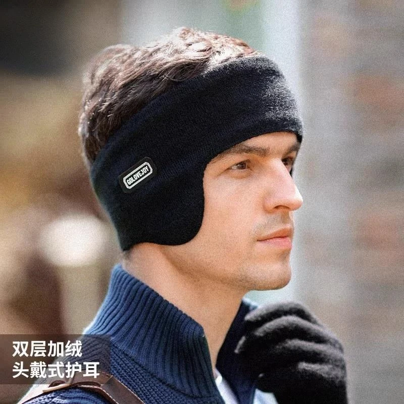 发带男冬季保暖吸汗透气运动跑步防风骑行护耳女头带额头防寒头套