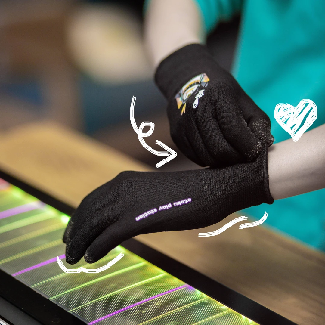 宅漫游maimai音游手套舞萌DX迪拉熊表情触屏舞立方护指套加厚手套