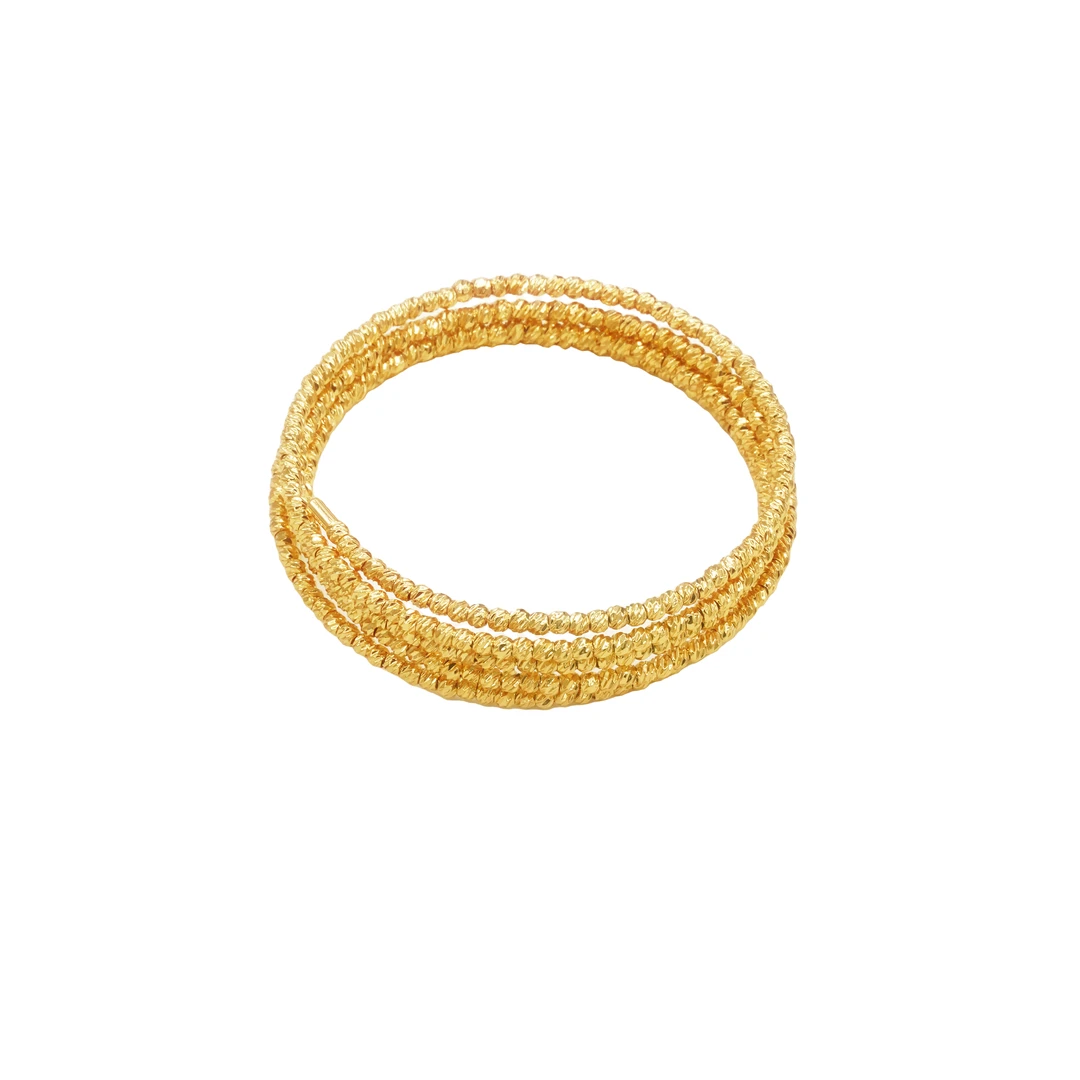 铜合金手镯 五福轻奢活动弹力环绕时尚金色饰品古法手工国潮镯子