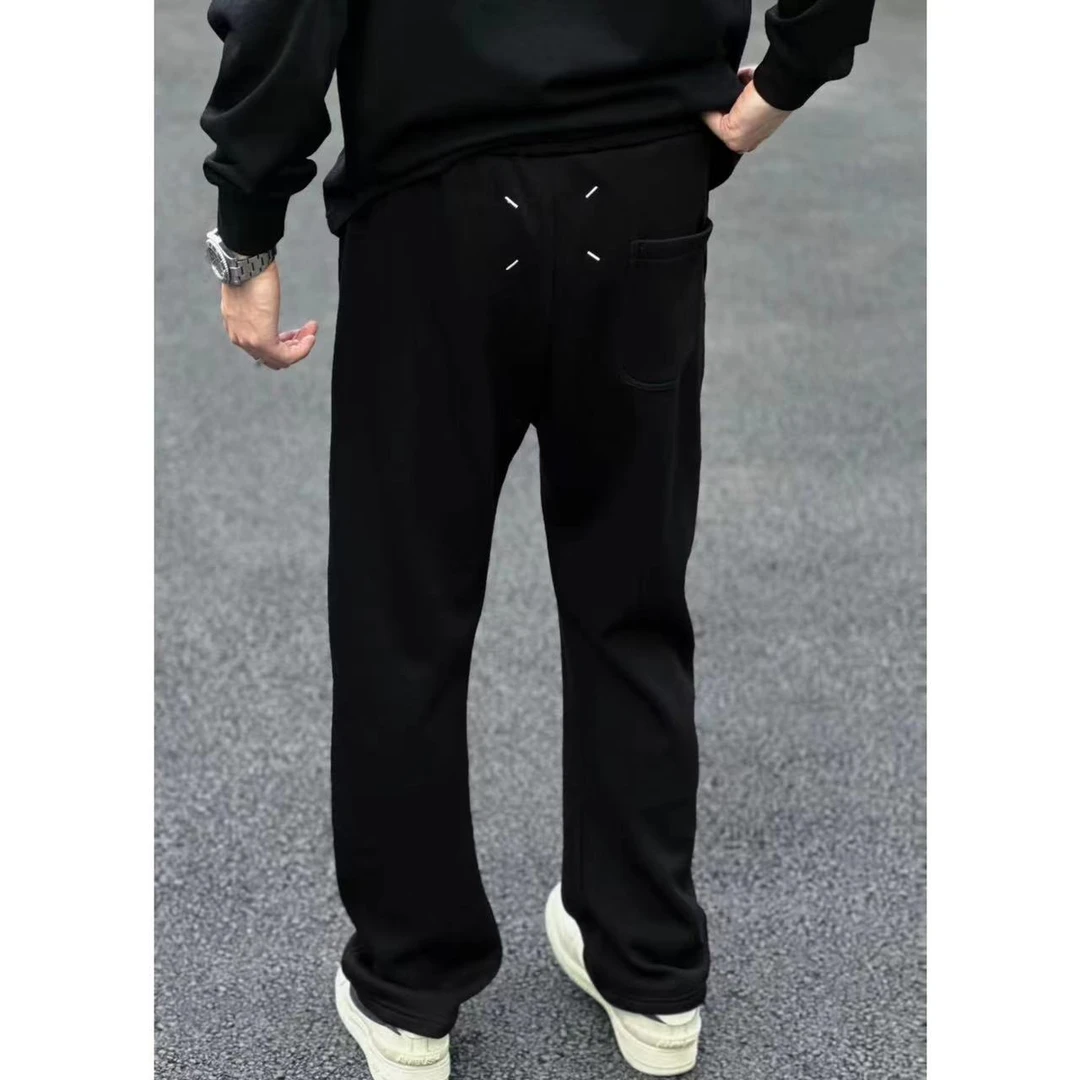 美式秋冬基础色弯刀卫裤复古显瘦休闲百搭加绒潮流长裤