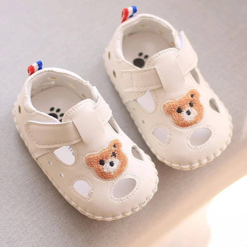 夏季0-1岁宝宝学步鞋子软底3-6八9-12个月婴幼儿不掉防踢透气凉鞋