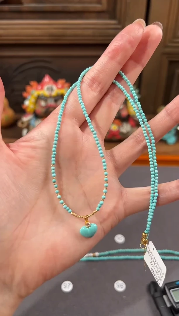 【闪购商品】绿松石颈饰18K金镶嵌绿松石项链