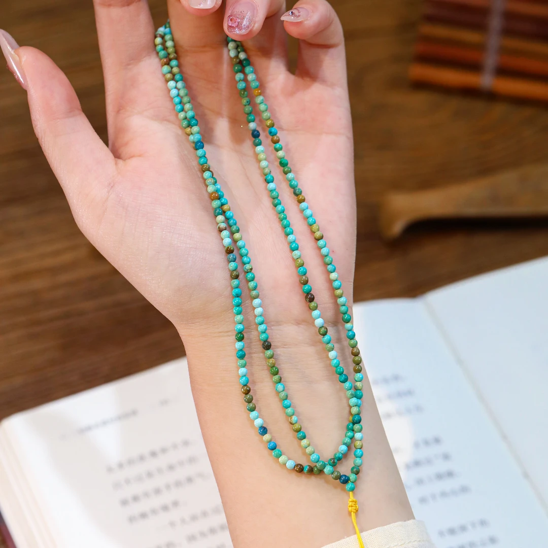 臻和|绿松石2.8mm小米珠锁骨链项链手链两用款简约国风气质0814