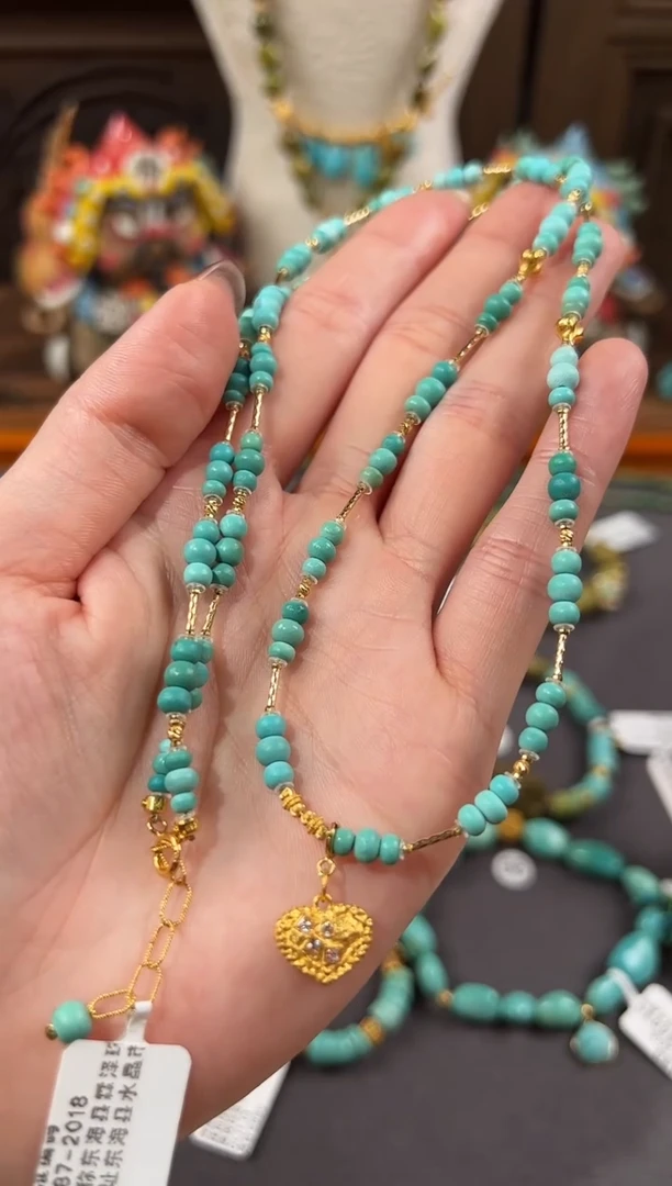 【闪购商品】绿松石颈饰18K金镶嵌绿松石项链