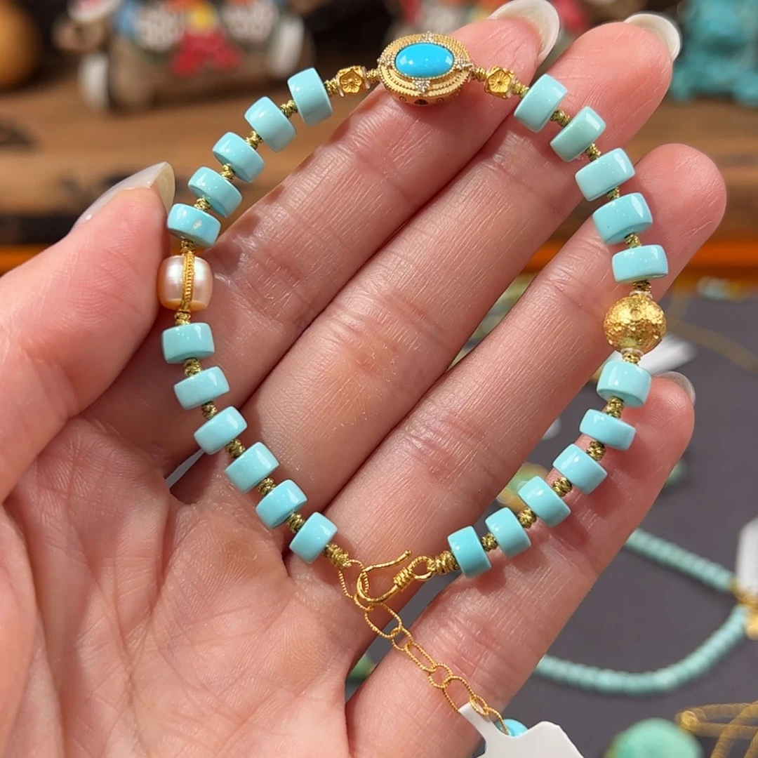 【闪购商品】绿松石手链18K金镶嵌