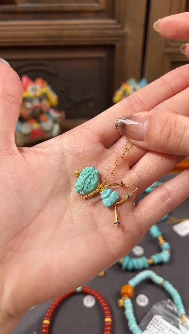 【闪购商品】绿松石提溜18K金镶嵌绿松石提溜