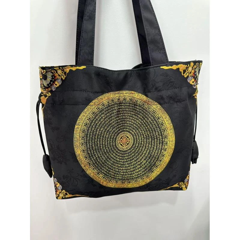 黑金唐卡 托特包国风系列特色手提加大元宝包