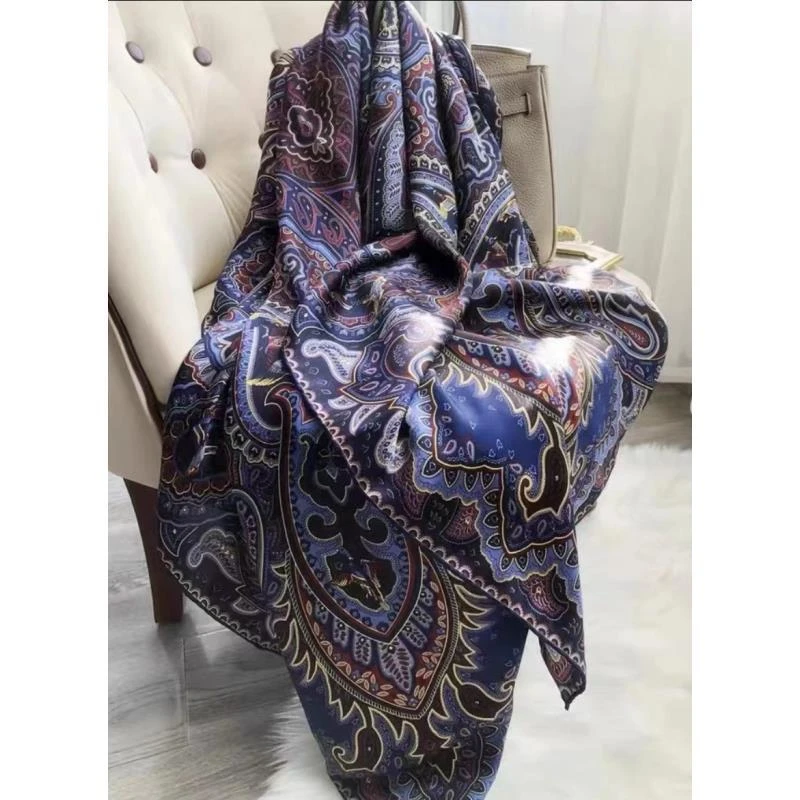 501 【卢浮宫】丽景缎90x180左右丝巾长巾