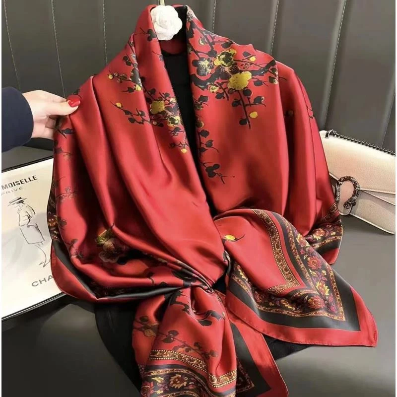 1-276 丽景段90X180左右丝巾长巾 梅香如故