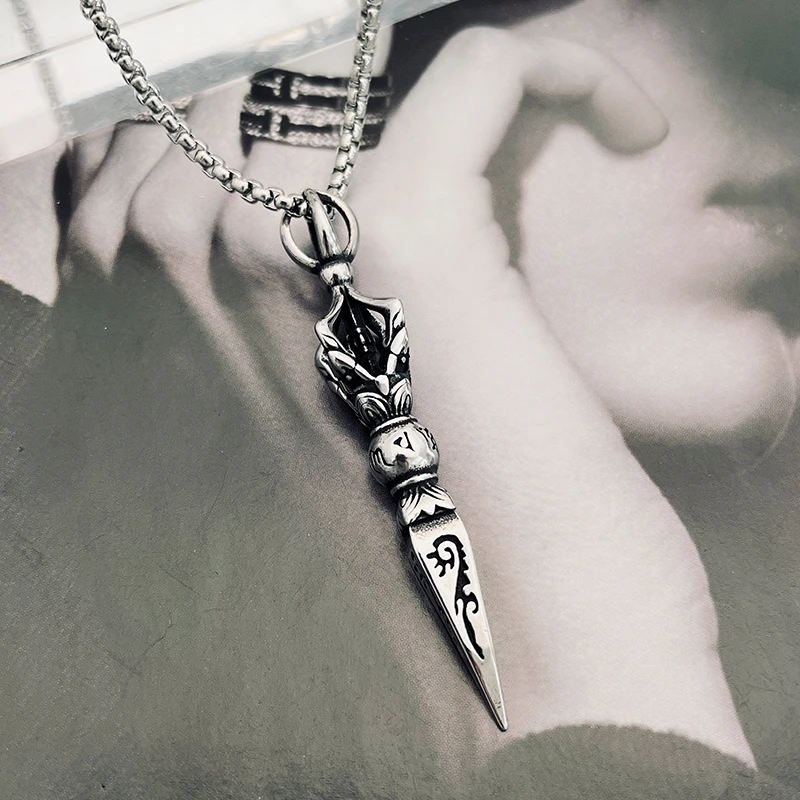 徐清然 钛钢吊坠 金钢杵吊坠潮流时尚配饰个性小众毛衣链坠链男款