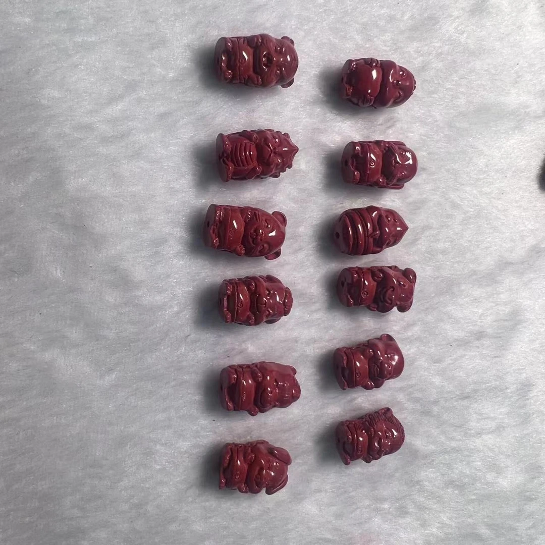 含辰砂工艺品A480-辰砂十二生肖配件*  通孔   一个