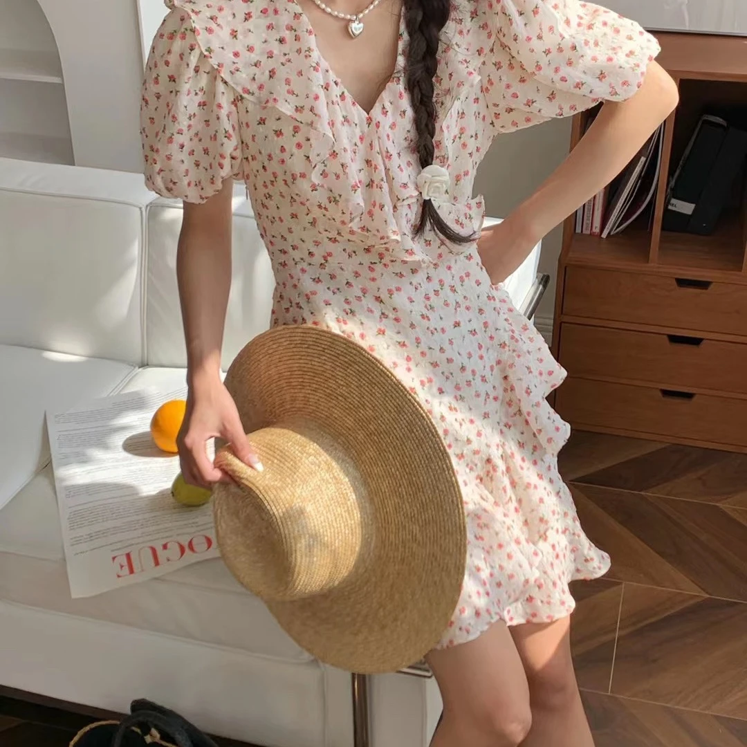 碎花连衣裙夏季裙子收腰