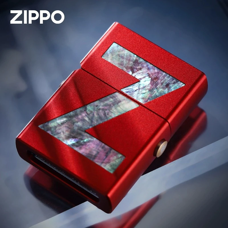 ZIPPO打火机官方正版铝合金套壳夜光贝壳Z世界指尖陀螺防风