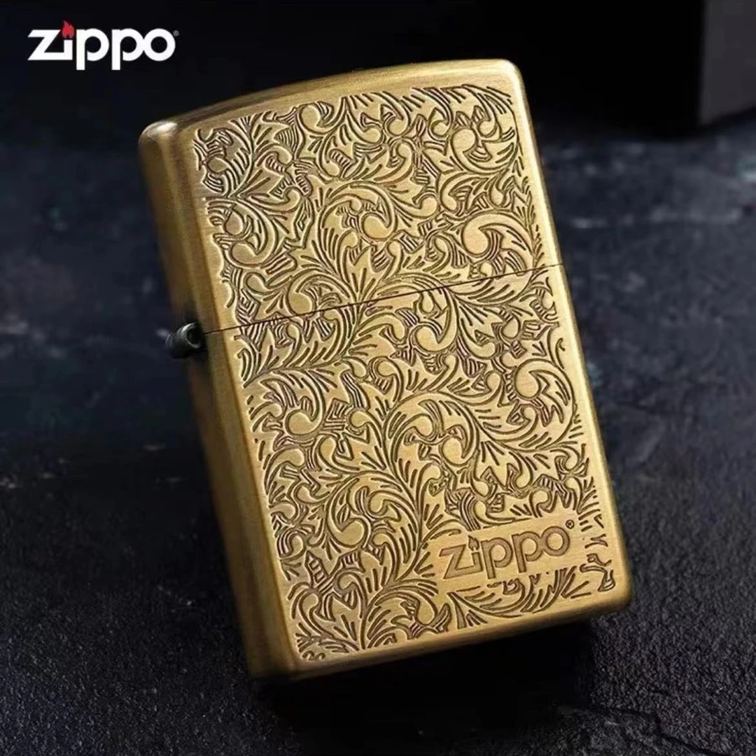 ZIPPOZIPPO打火机正版古铜坐旧单面唐草花男士防风打火机DY9802DK