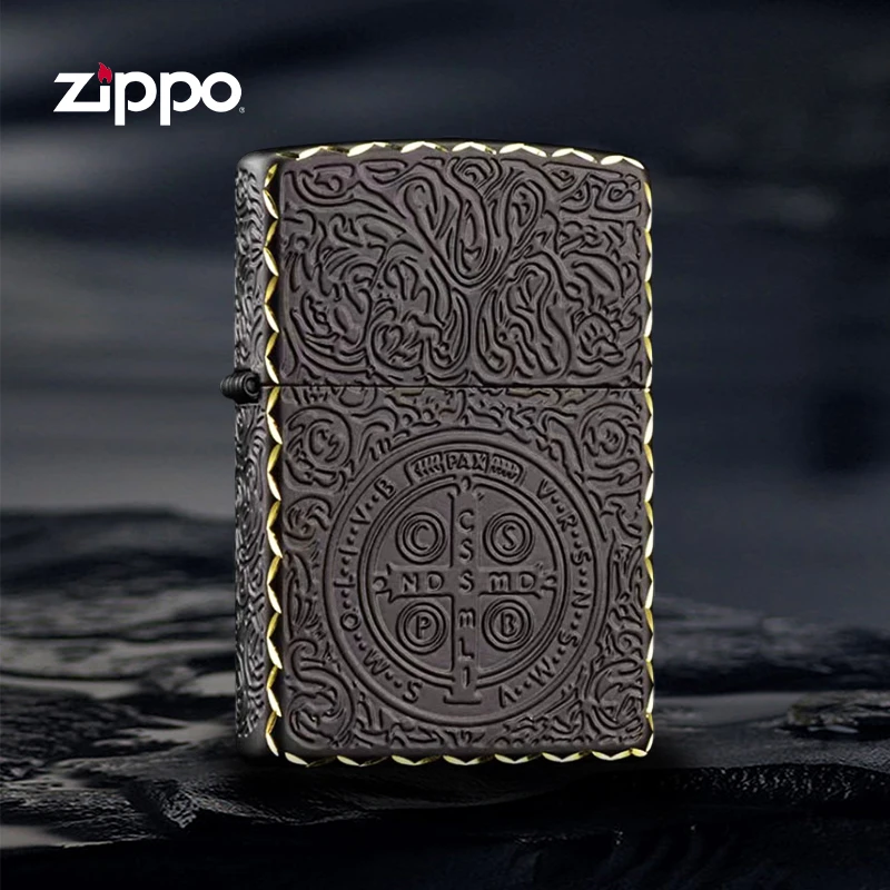 ZIPPO打火机205DIY五面精雕黑色哑漆康斯坦丁男士礼品DY9802SK