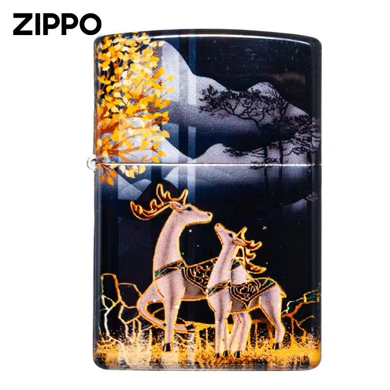 ZIPPO打火机DIY205彩印一鹿有你烤漆国潮大礼盒男士礼品送礼防风