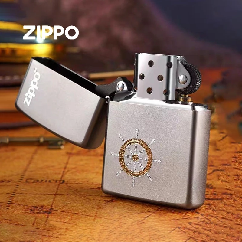 zippo打火机205DIY黄金船舵创意防风雕刻男士正品打火机DY9802US
