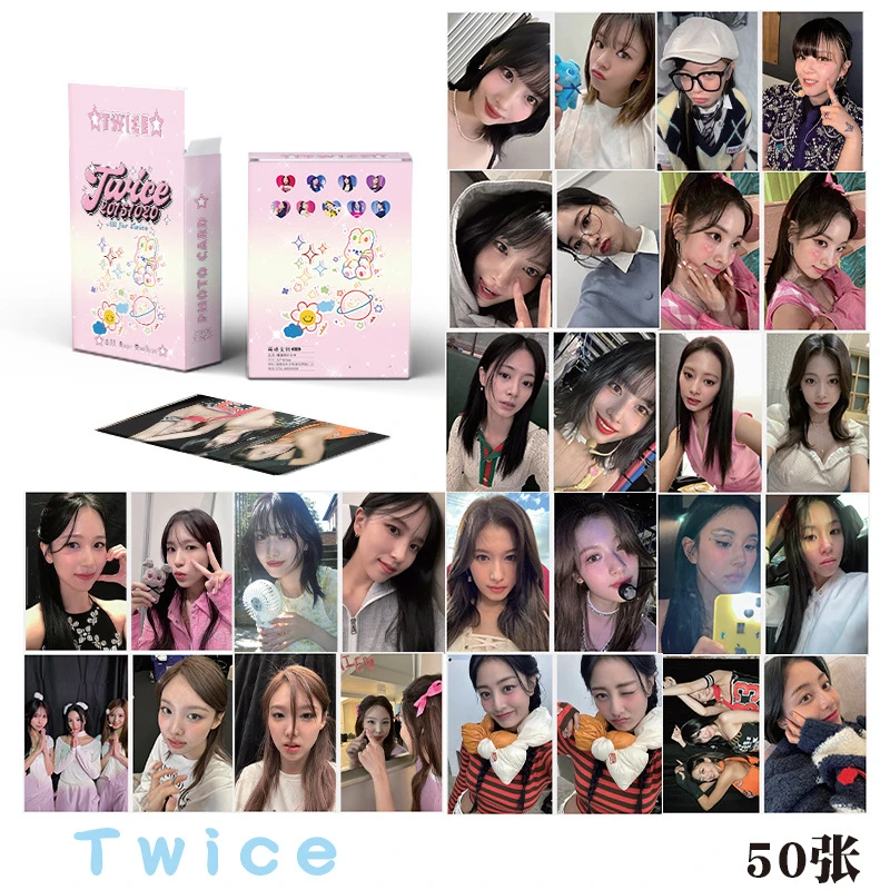 TWICE 50张镭射卡片自印收藏卡凑崎纱夏名井南 林娜琏 周边拍立得