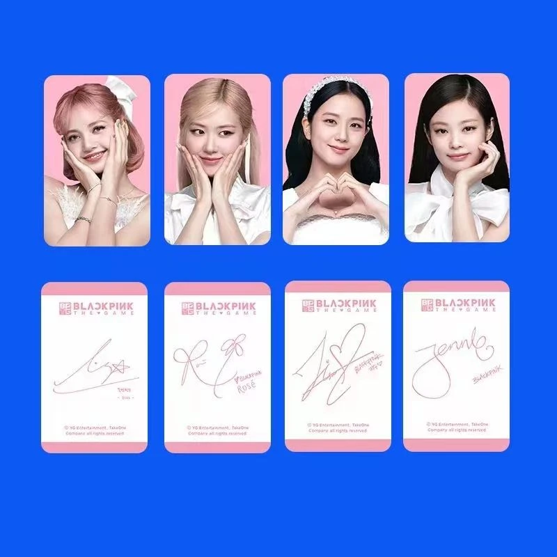 BLACKPINK粉墨YG游戏特典卡JISOO LISA ROSE JENNIE自制周边收藏