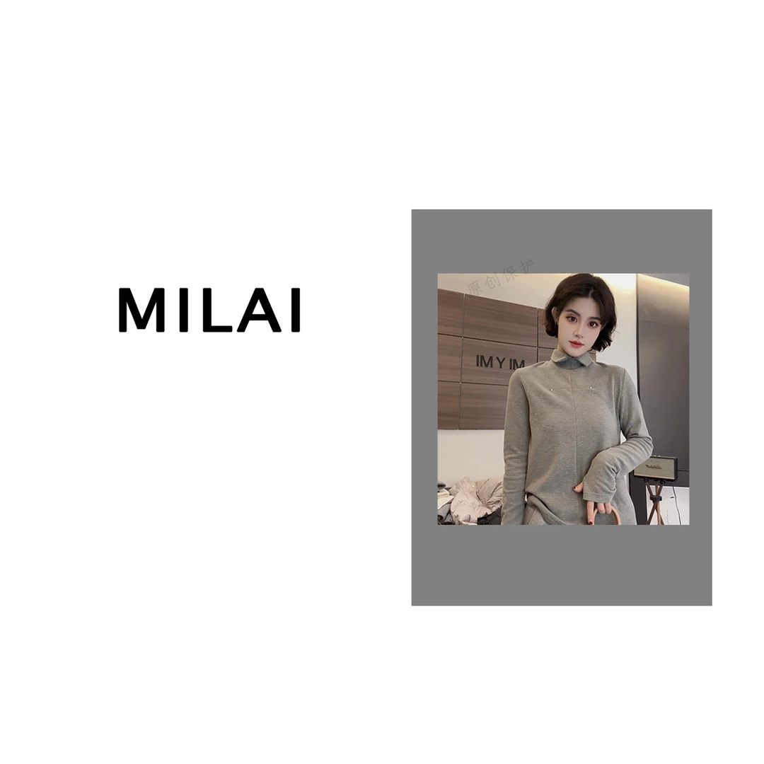 MI LAI 2024冬季小众设计师款休闲百搭德容卫衣