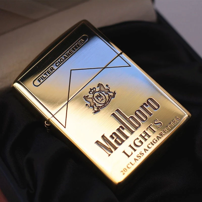 zippo打火机正版镀铬/黄铜盔甲五面精雕万宝路DY9912DK男士送礼