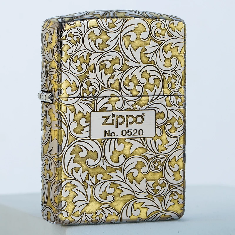 zippo打火机盔甲五面双拼色唐草